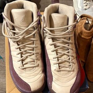 Jordan Women's Sneakers in Cream and Purple